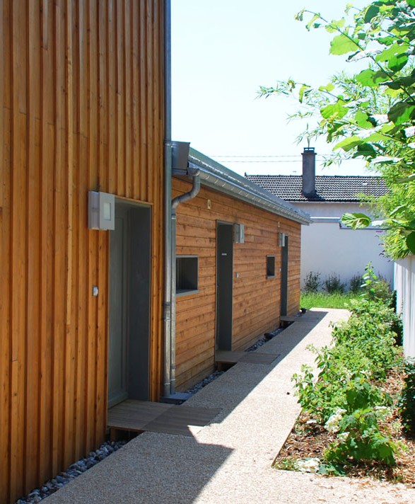 Mini collectif de 3 maisons - passage vue nord