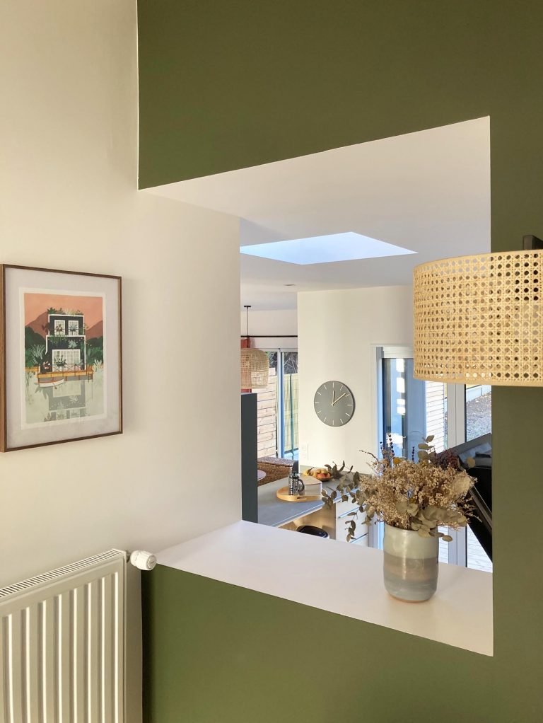 Bois zinc sur meulière - vue cuisine