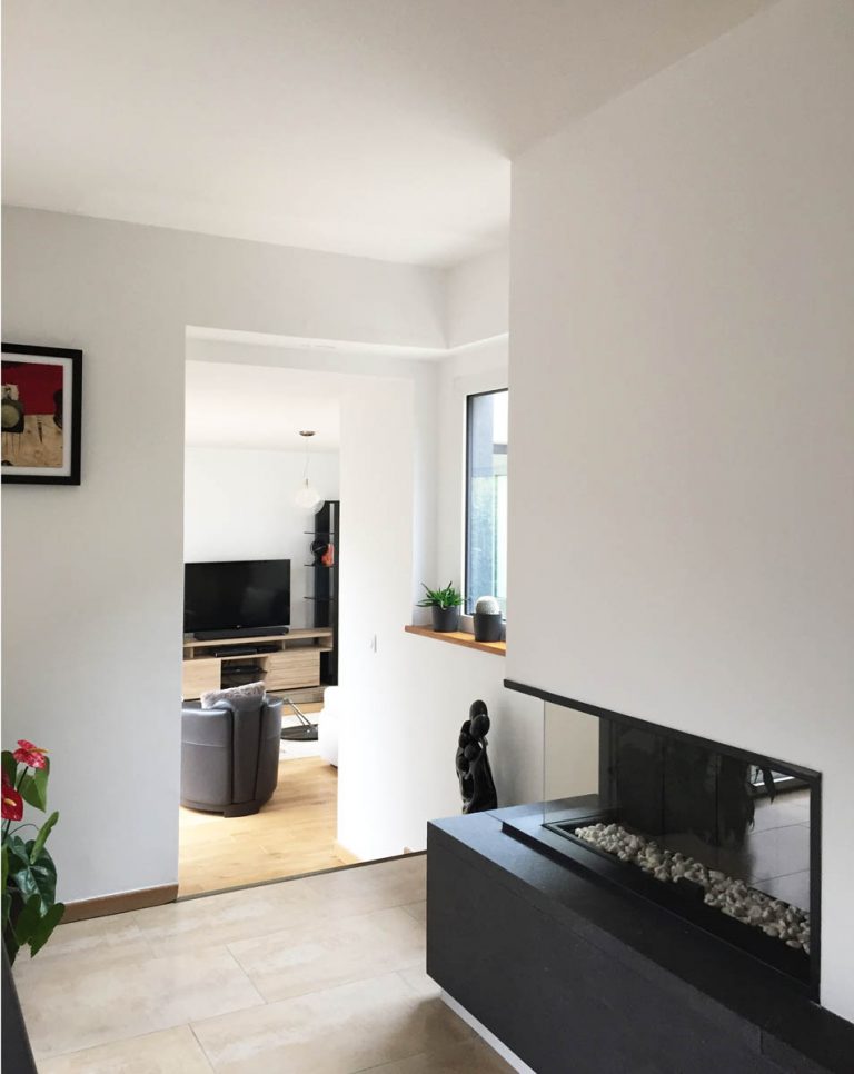 Extension cour et jardin Châtenay- vue intérieur