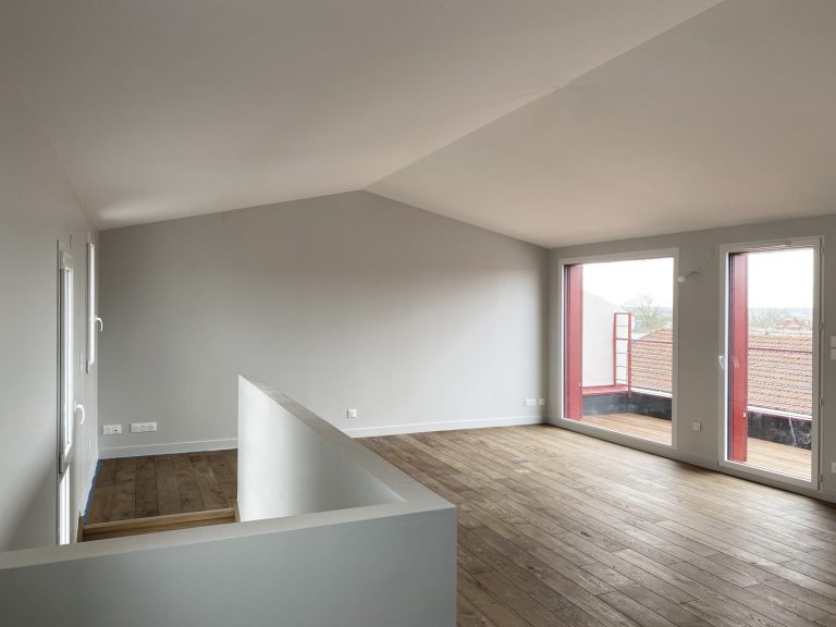 Surélévation d’un immeuble - séjour duplex