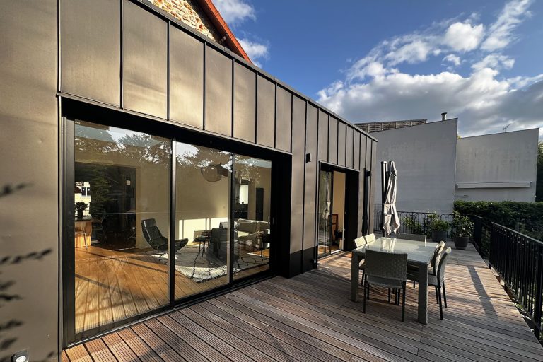 Surélévation Verrières-le-Buisson - vue terrasse