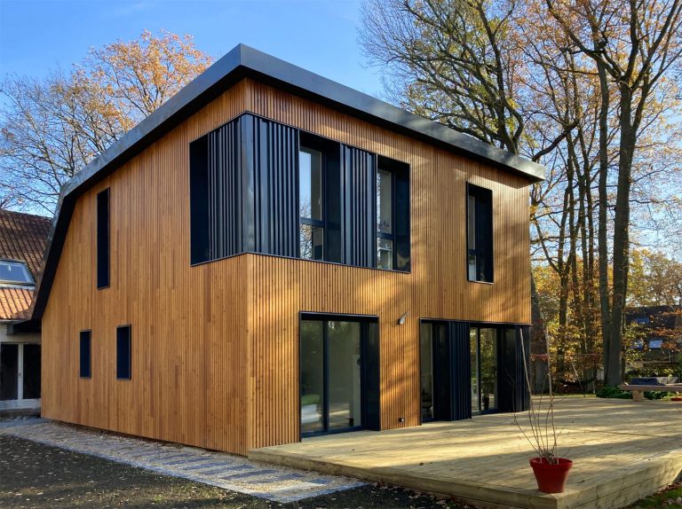 Maison bois à Bures sur Yvette - vue vers jardin